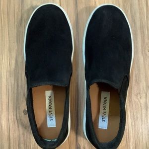Steve Madden Black Suede Gills Platform Sneakers Size 8.5 US EUC